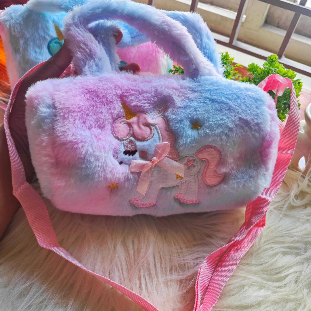 Premium Unicorn Fur Sling Bag with Handle