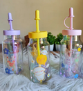 Cute Premium Glass Holographic Sipper Bottle