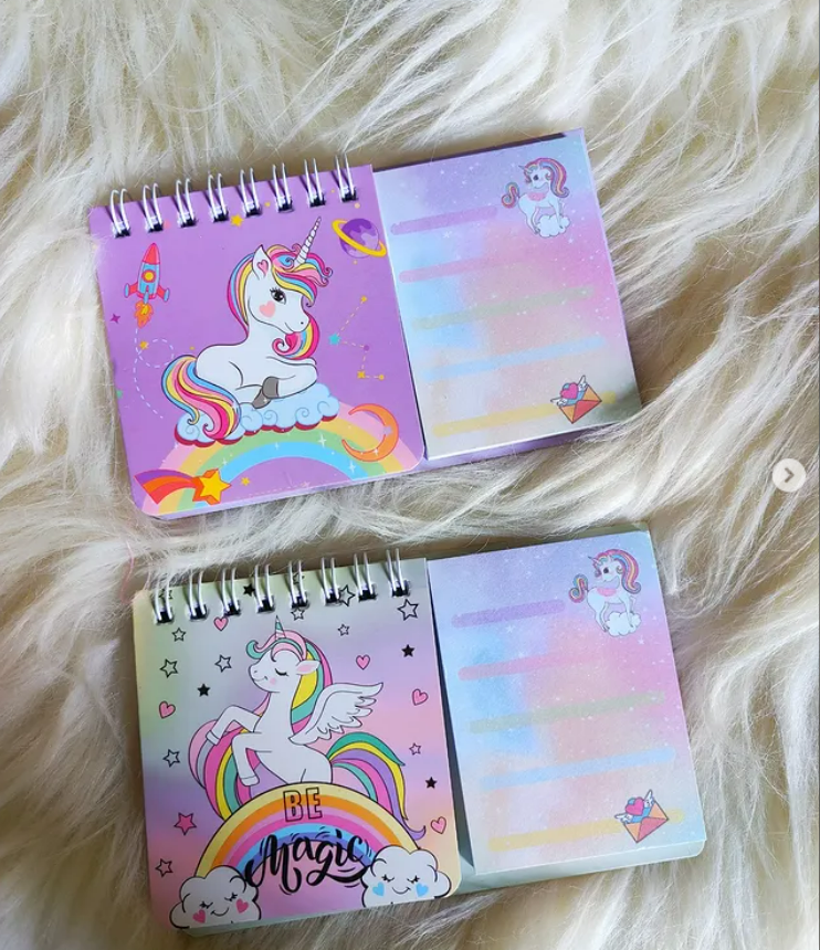 Unicorn Notebook with Sticky Notes