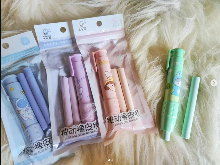 Press Erasers with 2 Refills